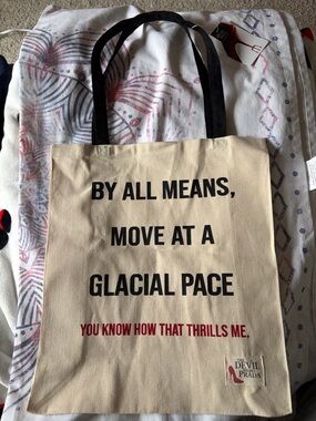 Devils wears Prada Graphic Quote Canvas Tote